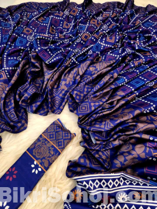 Batik silk sharee with blause pics